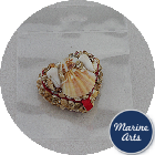 Shell Jewellery Box - Red Lined - Mini Heart